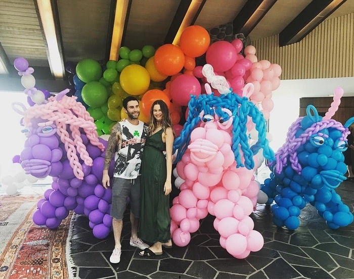 A picture of Adam Levine and his wife, Behati Prinsloo.